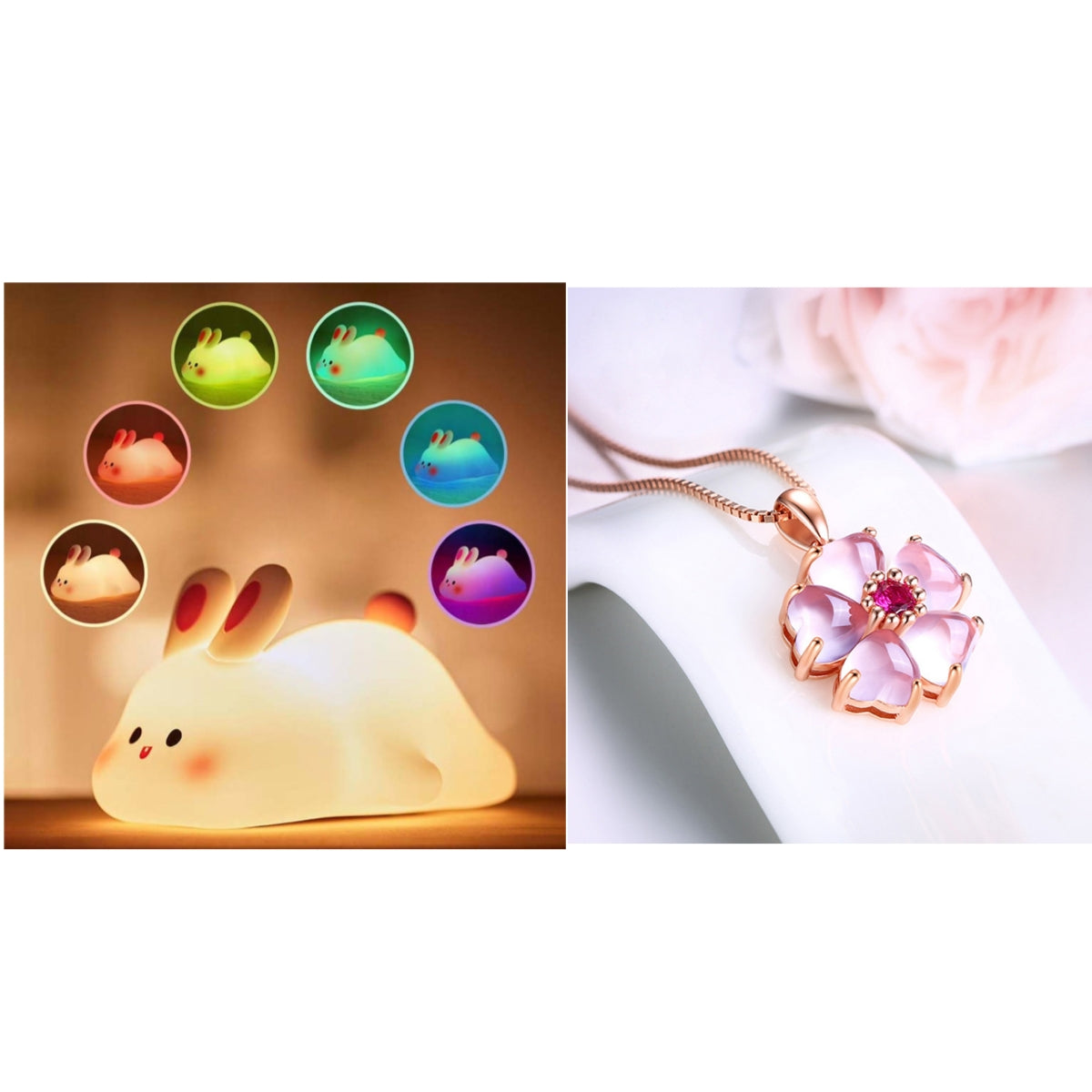 Galaxy Star Lamp LED night light with a cute cartoon rabbit face, touch sensor, silicone design, ideal for kids' bedrooms and decor.