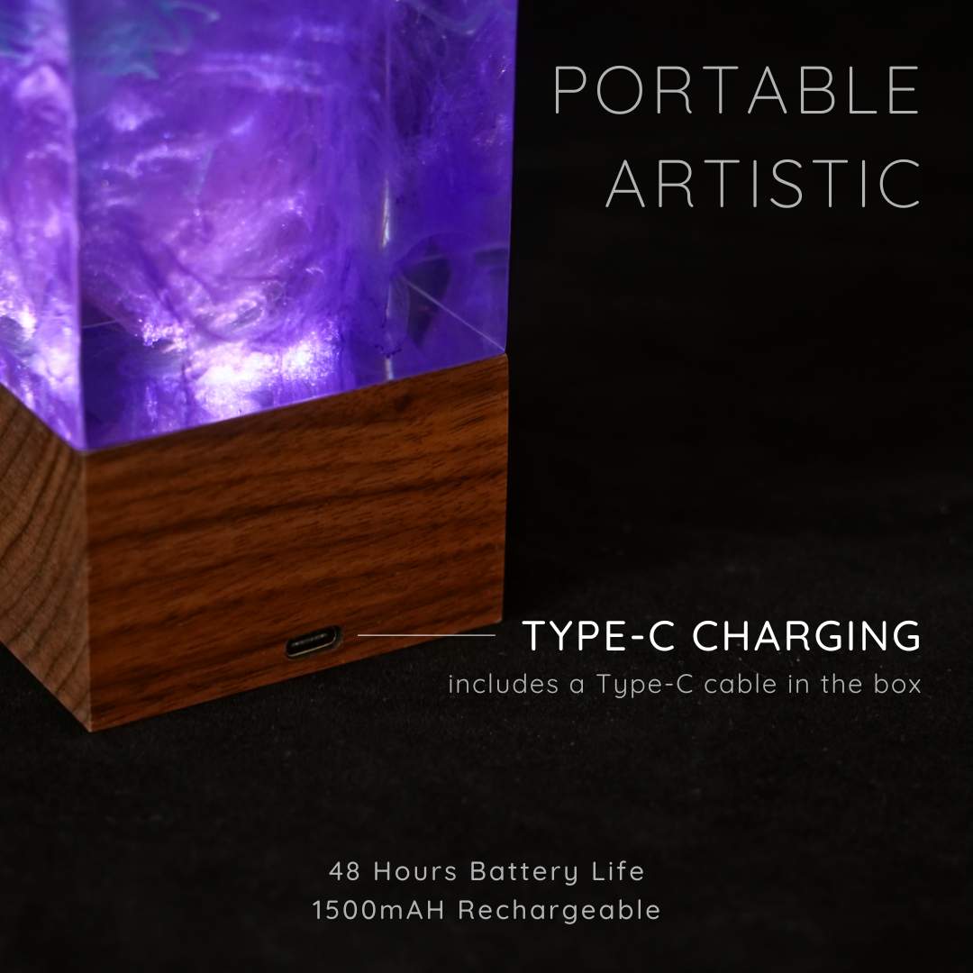 Purple Galaxy Cube handcrafted ambient lamp with starry galaxy design, perfect for cozy lighting and decorative spaces.
