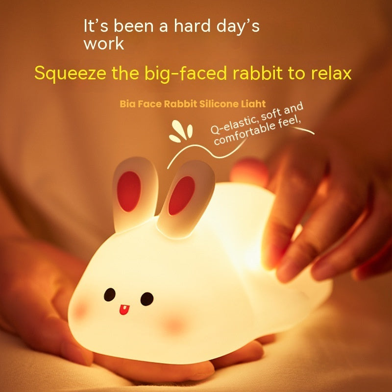 Galaxy Star Lamp galaxy star night light featuring a cute cartoon rabbit face, silicone design, touch sensor, ideal for kids' bedrooms