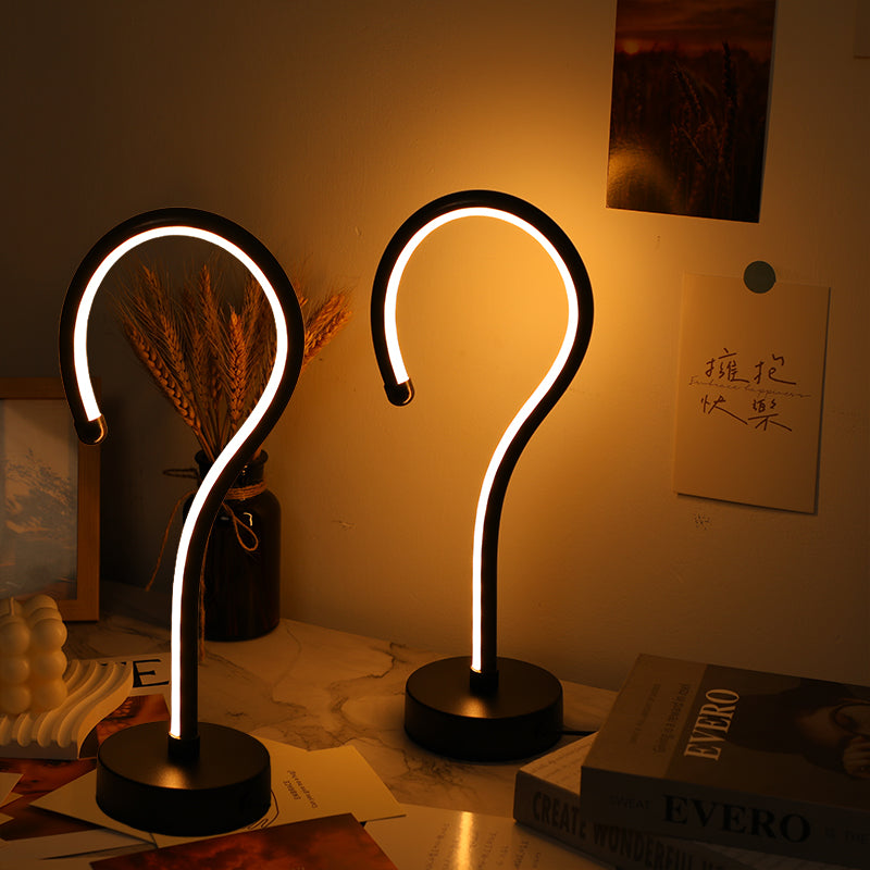 Galaxy Star Lamp 2-piece set featuring question mark shape desk lamps with USB, three-color dimming, ideal for creative desktop decor.