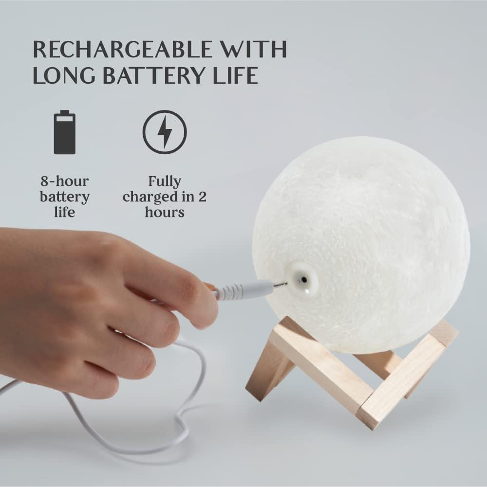 Galaxy Star Lamp 16-color moon lamp with stand and remote control, featuring a realistic lunar surface and colorful lighting options.