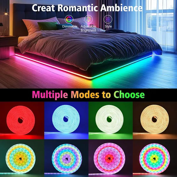 Galaxy Star Lamp RGB neon LED strip lights, 16.4ft flexible waterproof rope lights with app control, music sync, ideal for room decor