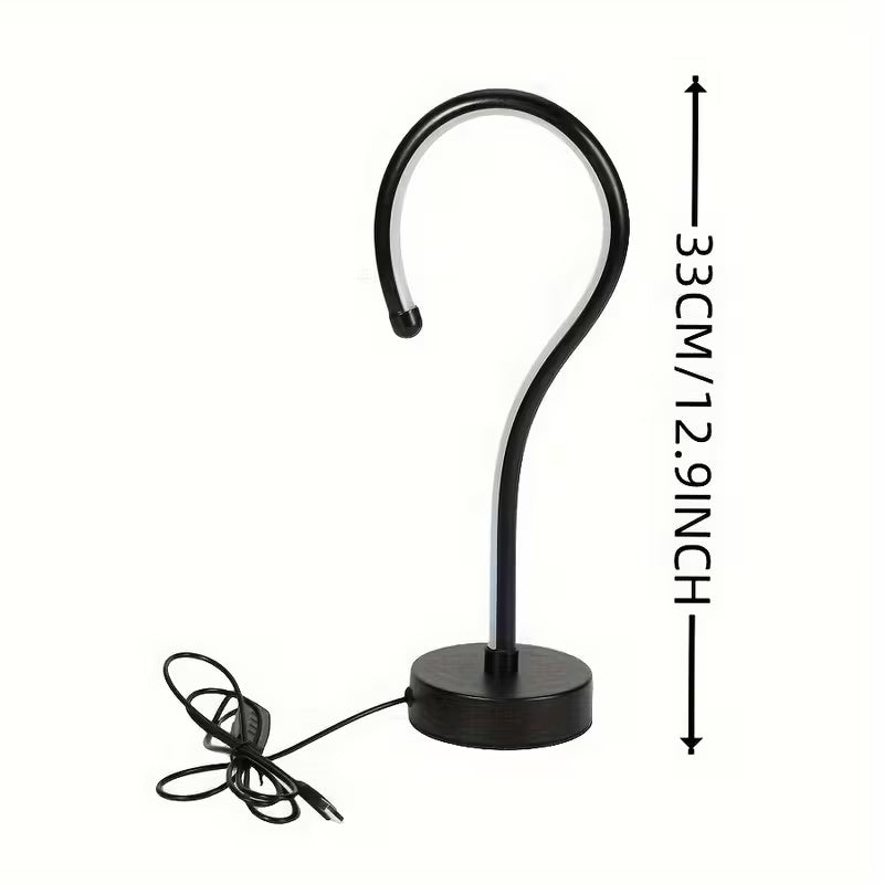 Galaxy Star Lamp 2-piece question mark-shaped table lamps with USB, three-color dimming, and galaxy star design for desktop decoration.