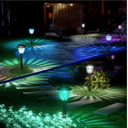 4 Pack RGB Outdoor Solar Pathway Lights  IP65 Waterproof For Yard Patio Walkway Decoration