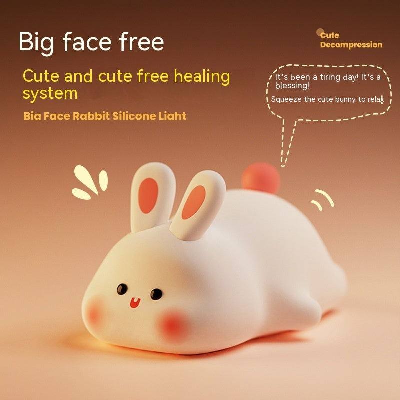 Galaxy Star Lamp LED night light featuring a cute cartoon rabbit design with touch sensor, silicone material, ideal for kids' bedrooms.