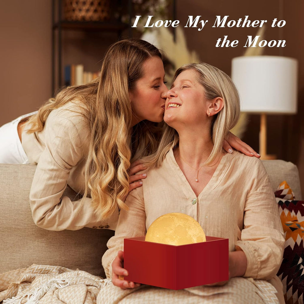 Galaxy Star Lamp 16-color moon lamp with stand and remote control, showcasing a glowing, realistic moon design.