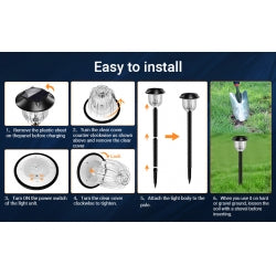 4 Pack RGB Outdoor Solar Pathway Lights  IP65 Waterproof For Yard Patio Walkway Decoration