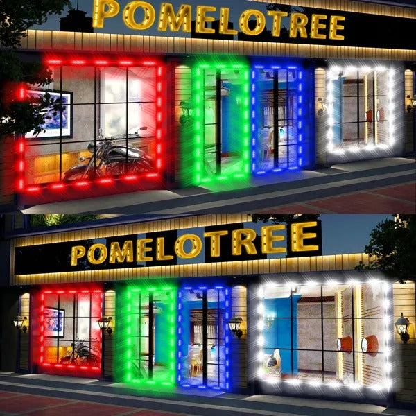 Galaxy Star Lamp waterproof 5050 SMD RGB LED module light used in store front window letter signs with colorful illumination.